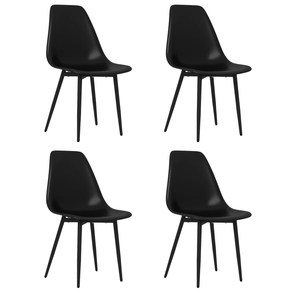 vidaXL Jídelní židle 4 ks černé PP