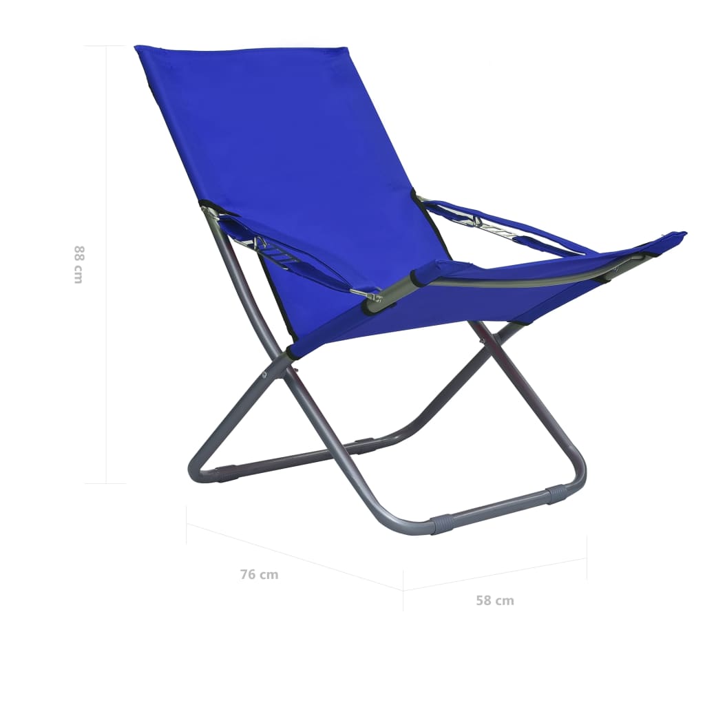 vidaXL Skládací plážové židle 2 ks textil modré