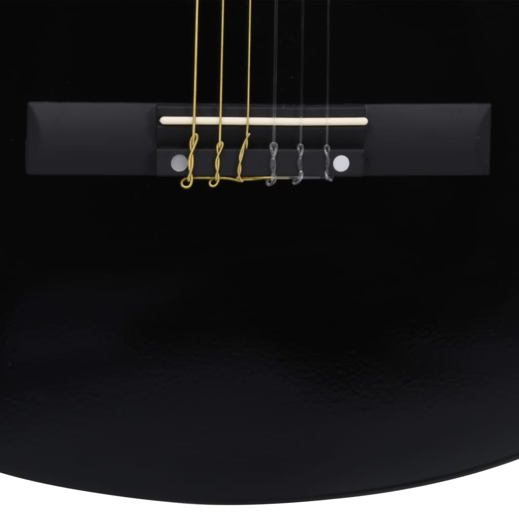 vidaXL Klasická kytara pro začátečníky černá 4/4 39'' lipové dřevo