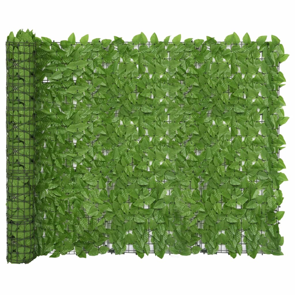 vidaXL Balkónová zástěna se zelenými listy 500 x 150 cm