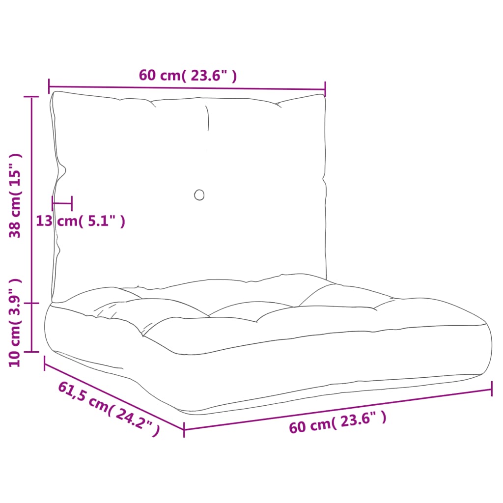 vidaXL Podušky na nábytek z palet 2 ks růžové oxford