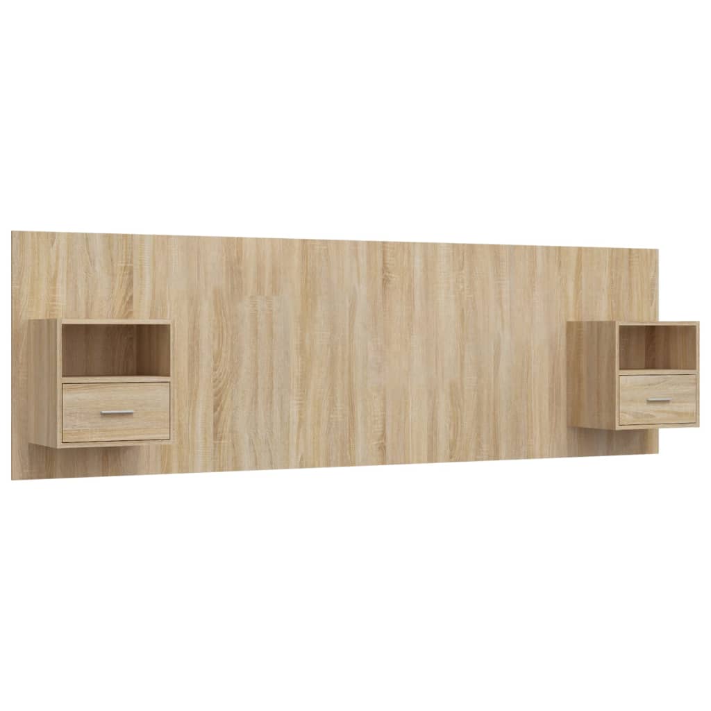 vidaXL Čelo postele se skříňkami dub sonoma kompozitní dřevo