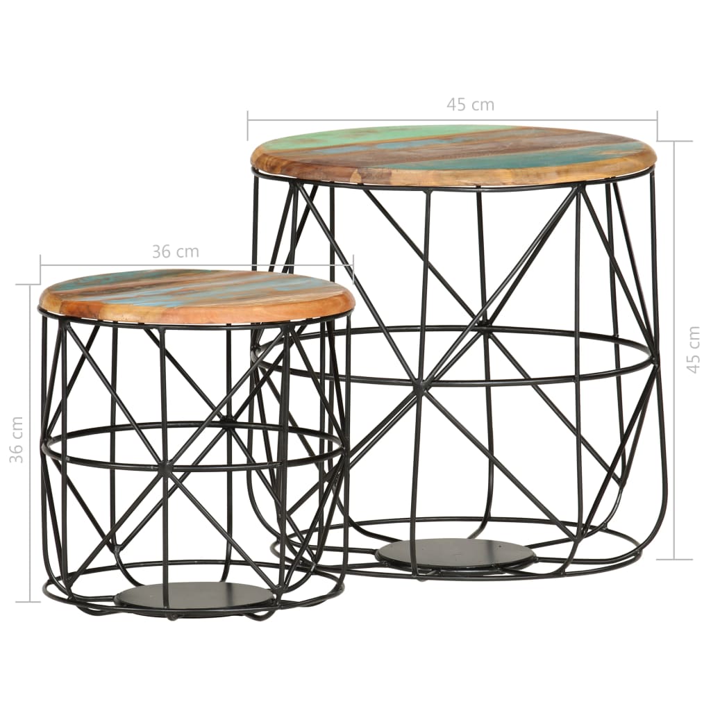 vidaXL Konferenční stolky 2 ks masivní recyklované dřevo