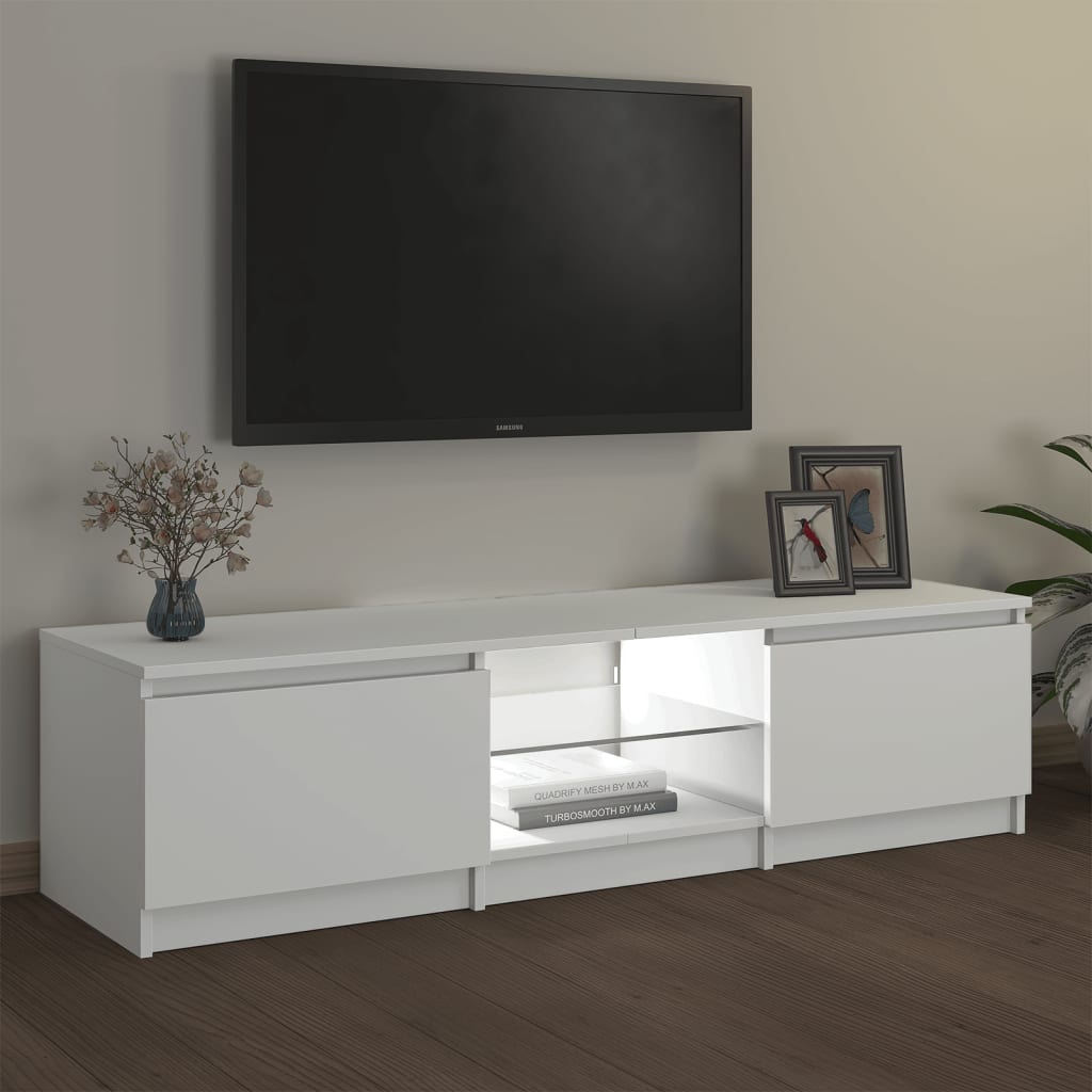 vidaXL TV skříňka s LED osvětlením bílá 140 x 40 x 35,5 cm