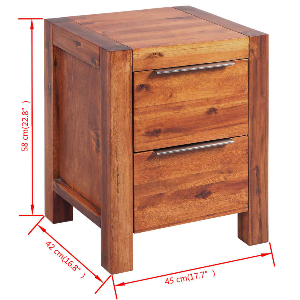 vidaXL Noční stolek masivní akáciové dřevo hnědé 45x42x58 cm