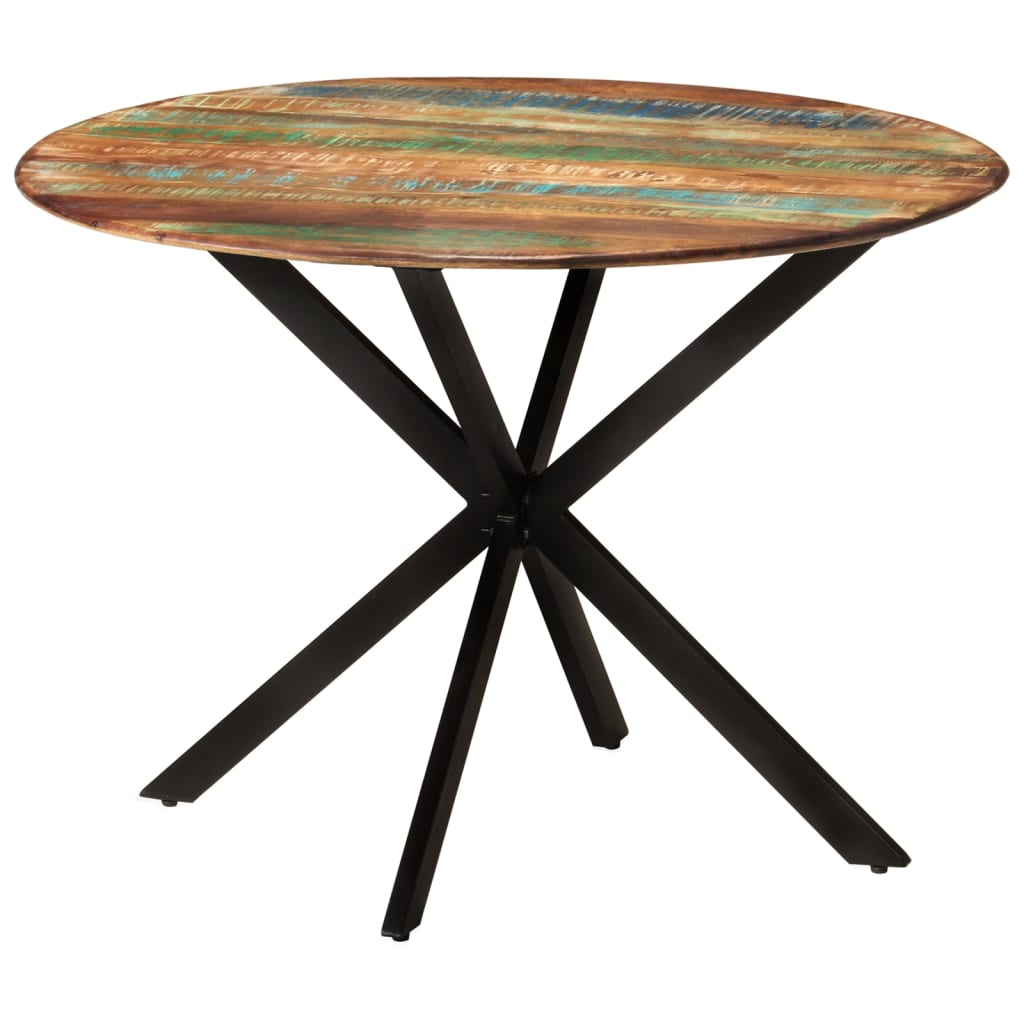 vidaXL Jídelní stůl Ø 110 x 78 cm masivní recyklované dřevo a ocel