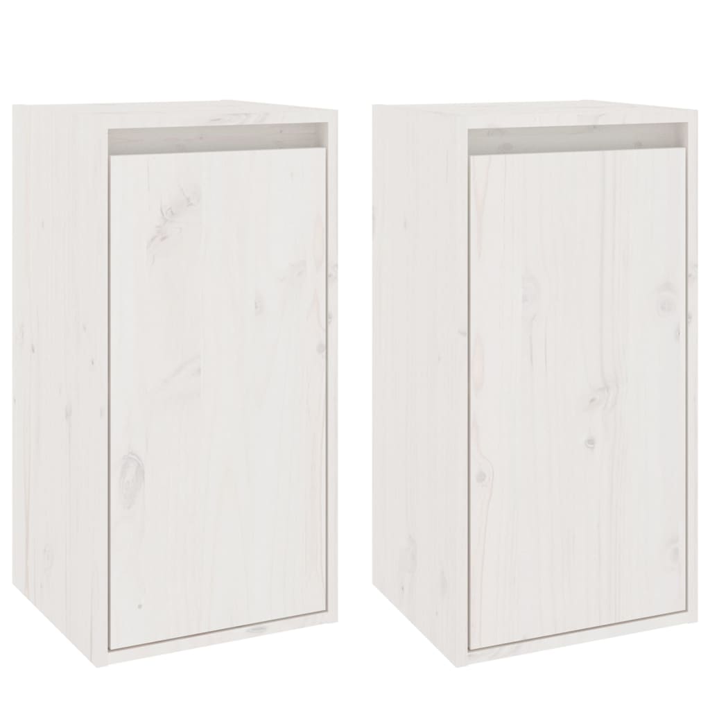 vidaXL Nástěnné skříňky 2 ks bílé 30 x 30 x 60 cm masivní borové dřevo