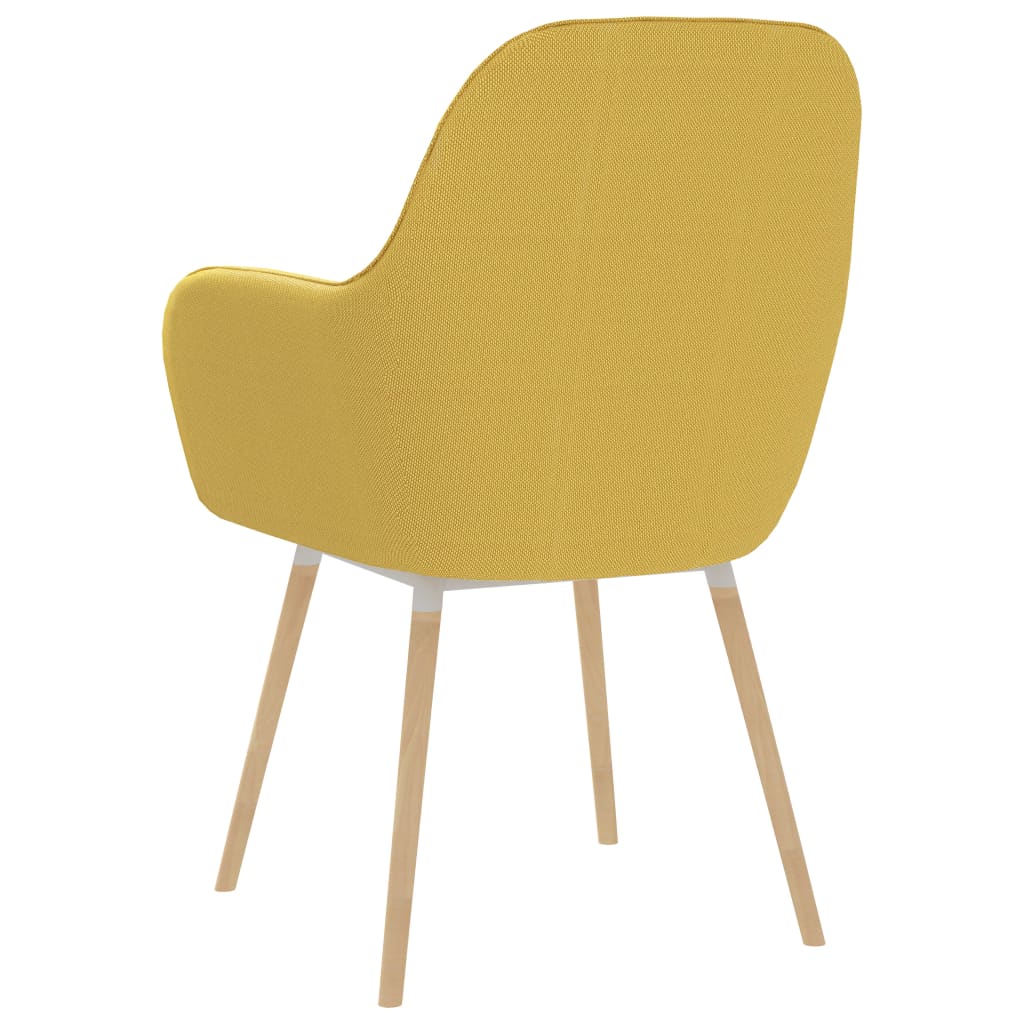 vidaXL Jídelní židle s područkami 2 ks žluté textil