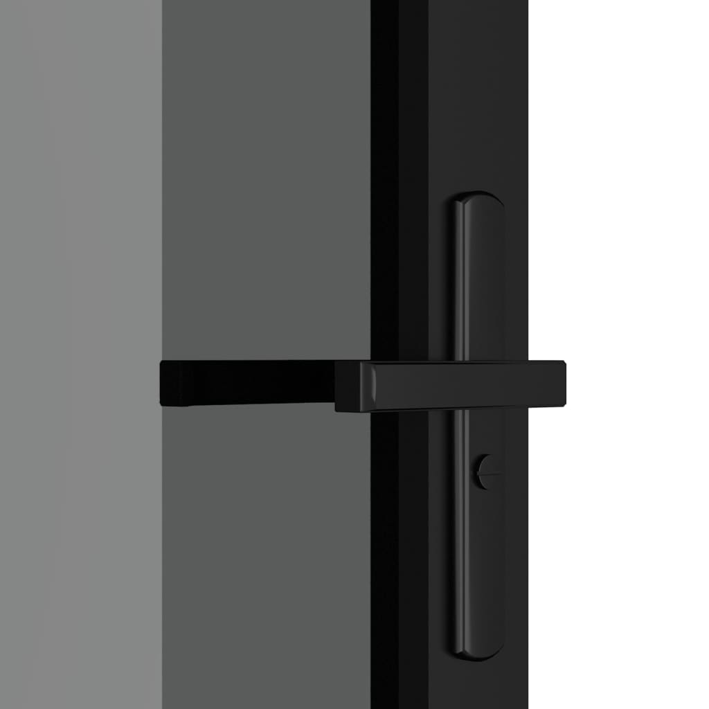vidaXL Interiérové dveře 93 x 201,5 cm černé ESG sklo a hliník