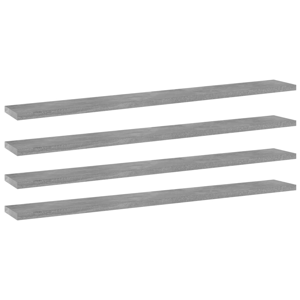 vidaXL Přídavné police 4 ks betonově šedé 80 x 10 x 1,5 cm dřevotříska