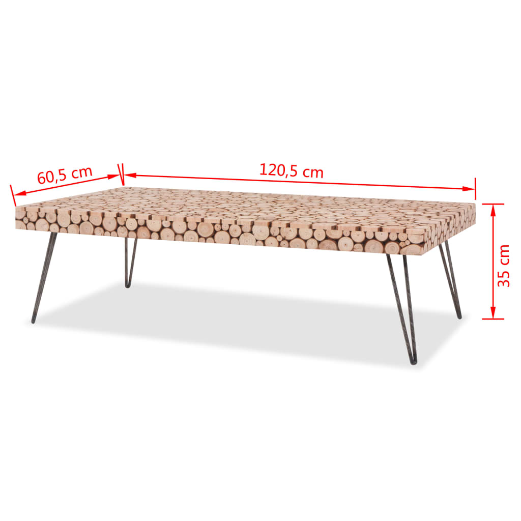 vidaXL Konferenční stolek pravé jedlové dřevo 120,5 x 60,5 x 35 cm