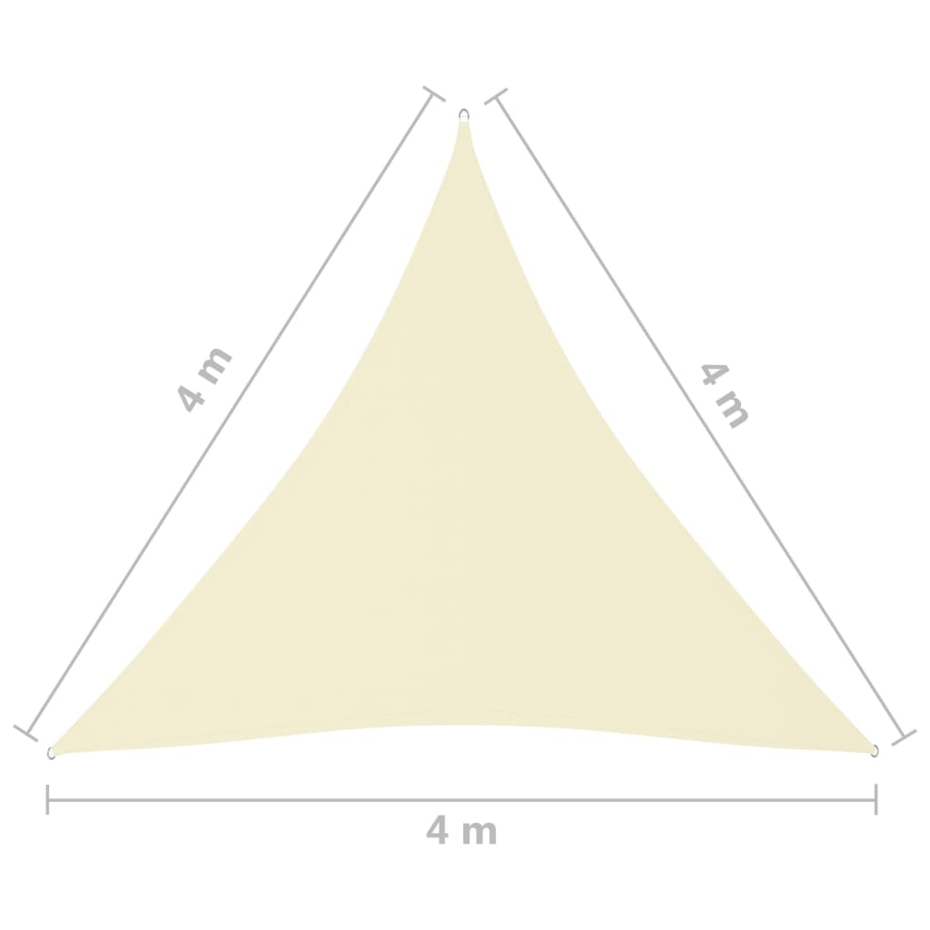vidaXL Stínící plachta oxfordská látka trojúhelníková 4x4x4 m krémová