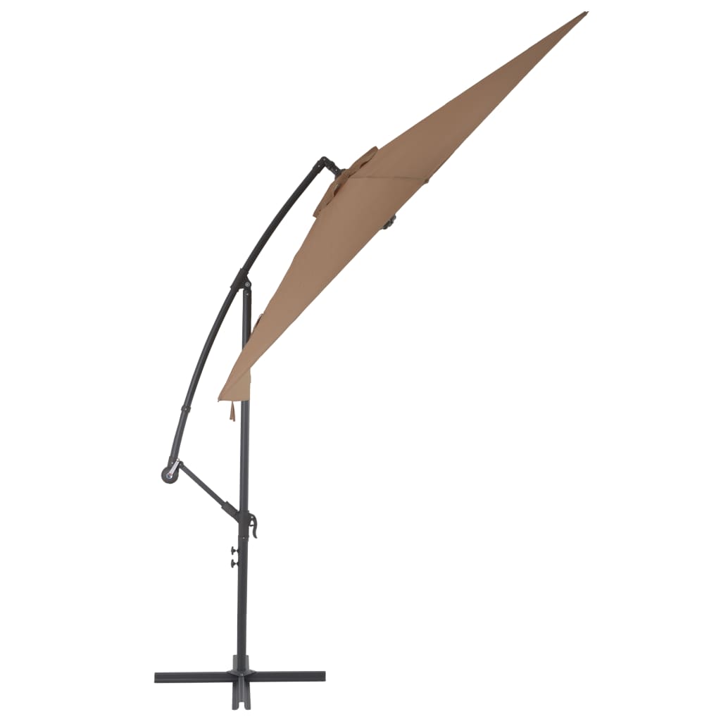 vidaXL Konzolový slunečník s hliníkovou tyčí 300 cm barva taupe