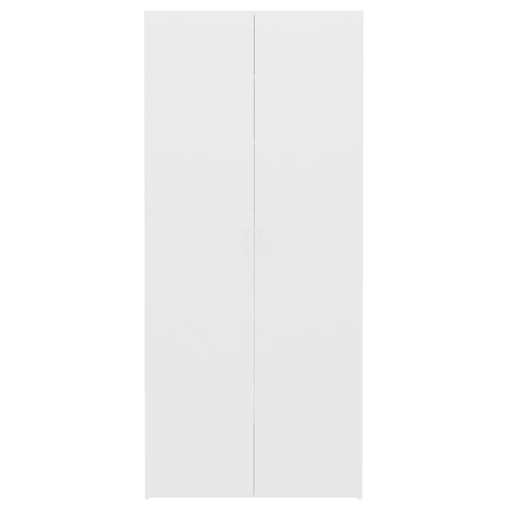 vidaXL Botník bílý 80 x 35,5 x 180 cm dřevotříska