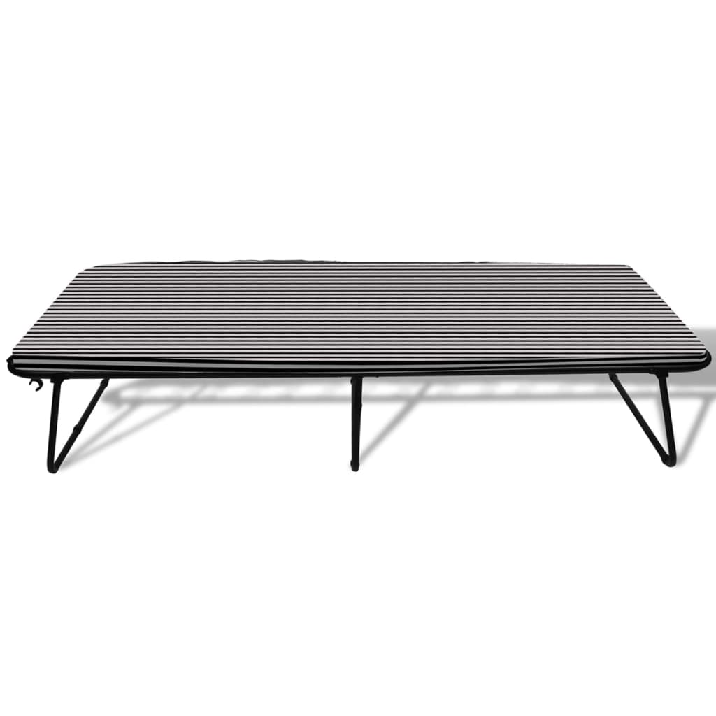 vidaXL Skládací postel černá kov 190 x 80 cm