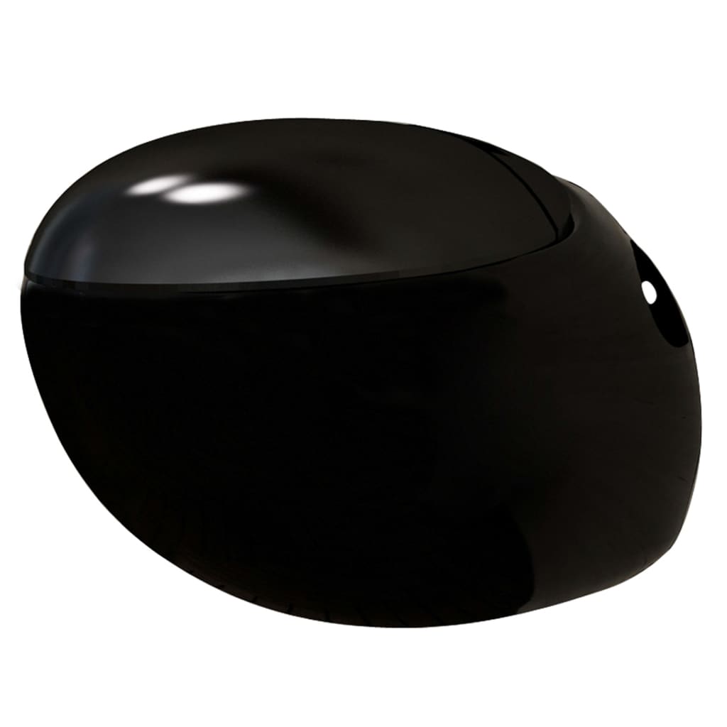 vidaXL Závěsná toaleta tvar vejce s podomítkovou nádržkou černá