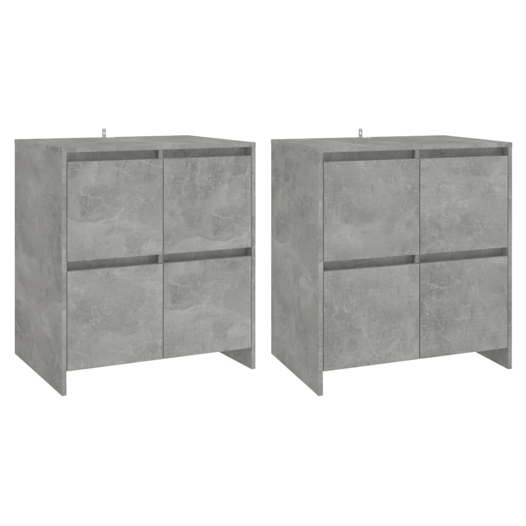 vidaXL Příborníky 2 ks betonově šedé 70 x 41 x 75 cm dřevotříska