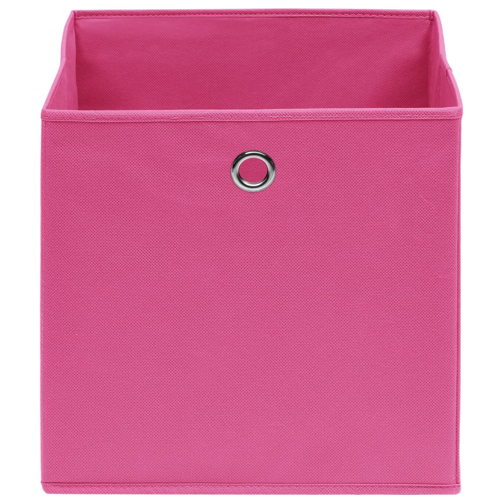 vidaXL Úložné boxy 10 ks netkaná textilie 28 x 28 x 28 cm růžové