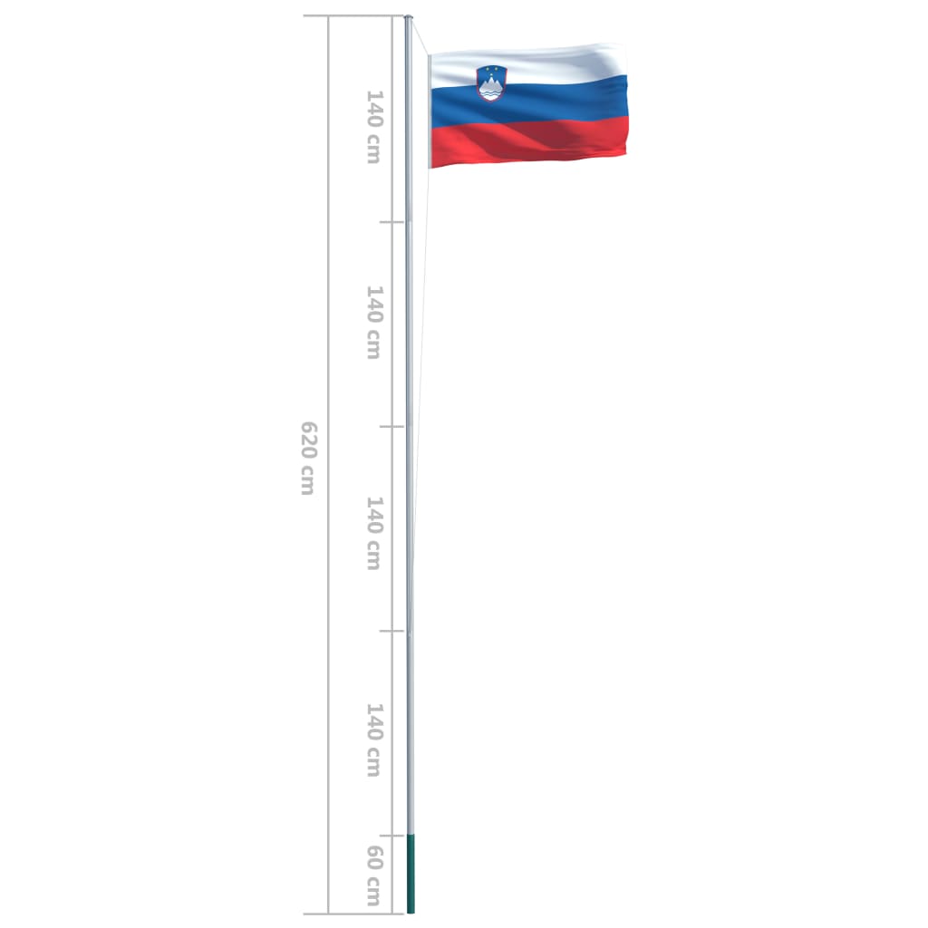vidaXL Slovinská vlajka a stožár hliník 6,2 m
