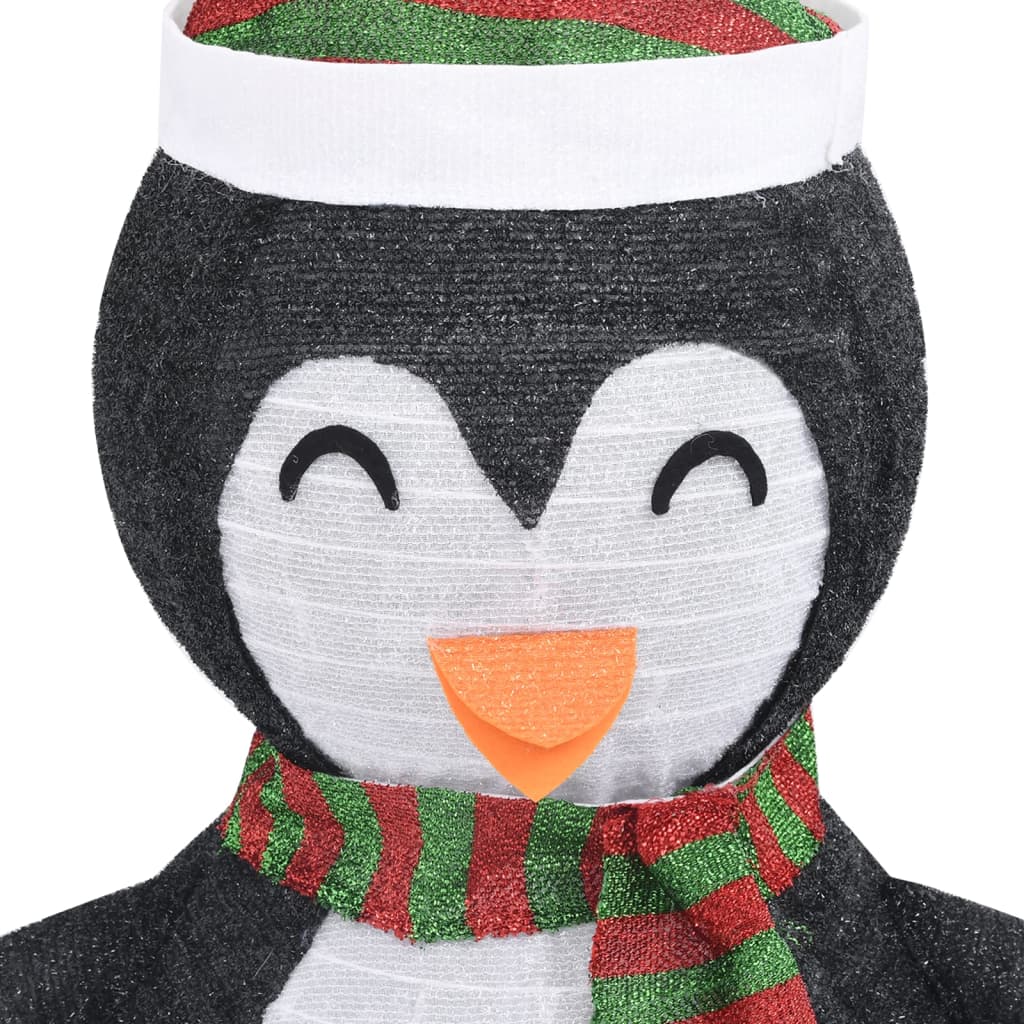 vidaXL Dekorativní vánoční tučňák s LED luxusní tkanina 120 cm