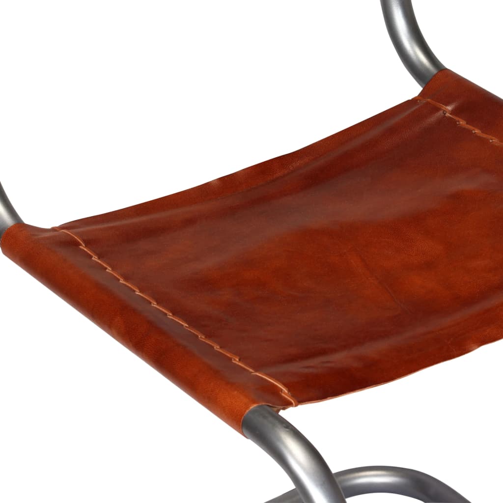 vidaXL Jídelní židle 4 ks hnědé pravá kůže