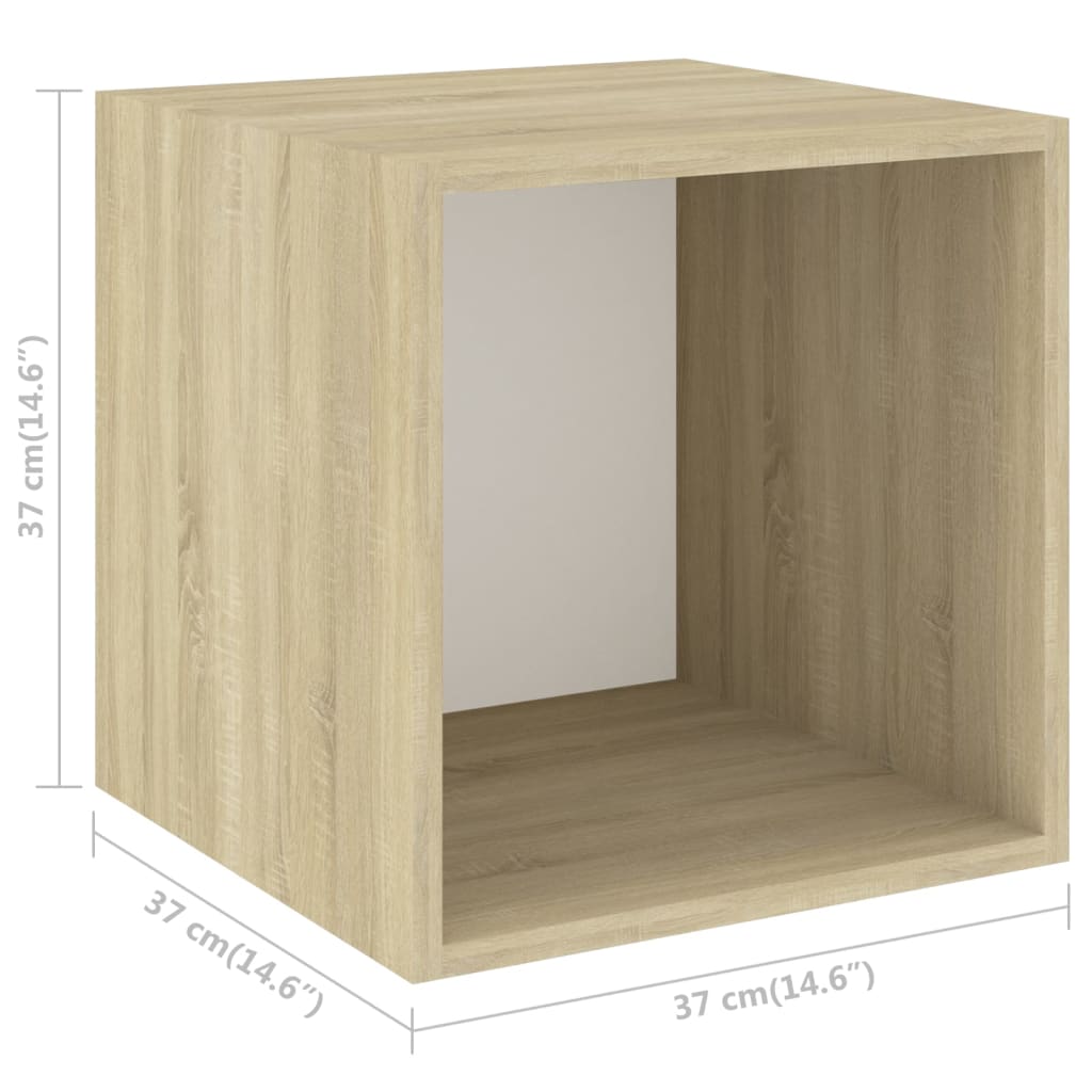 vidaXL Nástěnná skříňka bílá a dub sonoma 37 x 37 x 37 cm dřevotříska