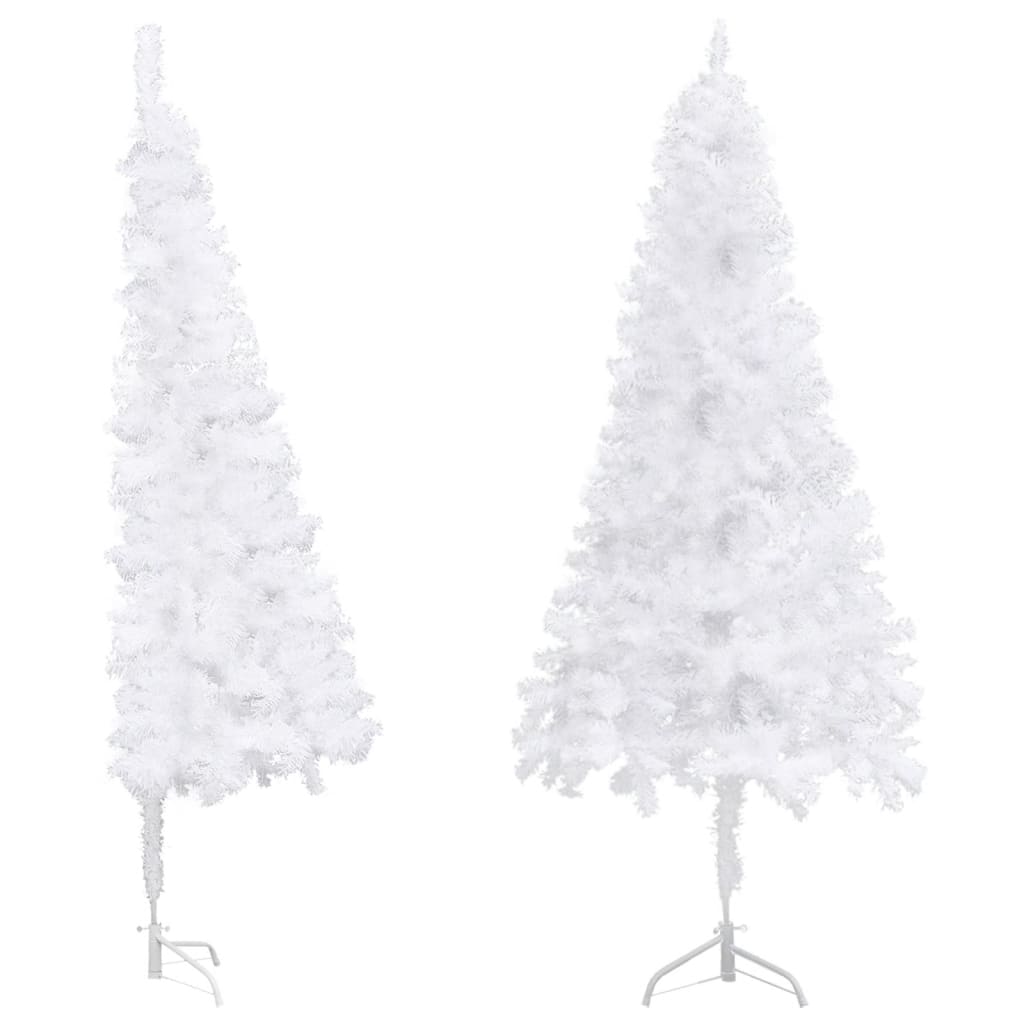 vidaXL Rohový umělý vánoční stromek bílý 150 cm PVC