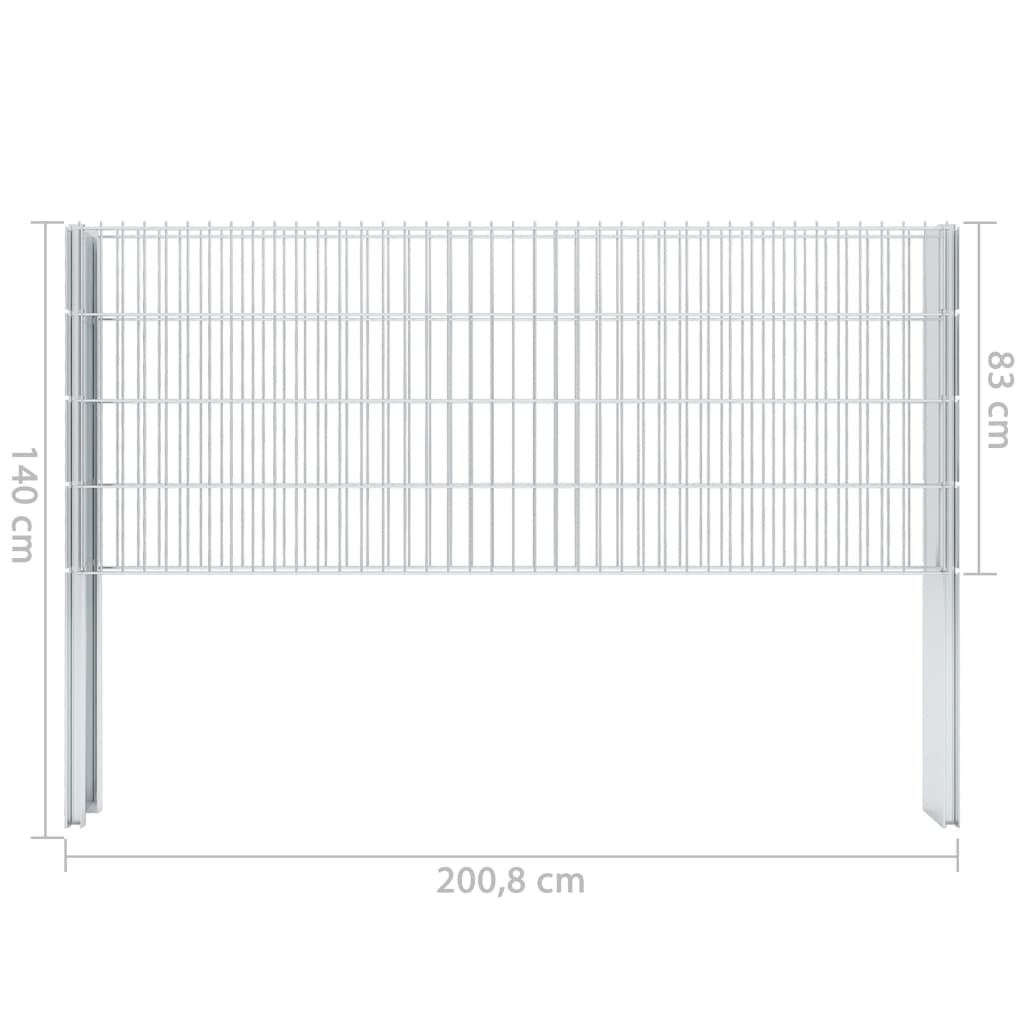 vidaXL 2D gabion plot pozinkovaná ocel 2,008x0,83 m 4m (celková délka)