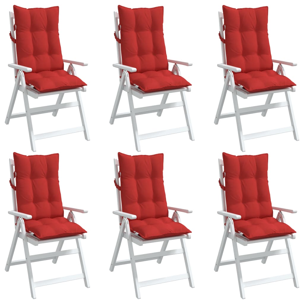 vidaXL Podušky na židli s vysokým opěradlem 6 ks červené látka oxford