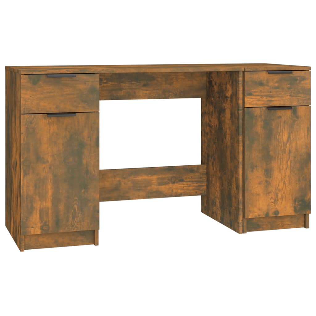 vidaXL Psací stůl s boční skříňkou kouřový dub kompozitní dřevo