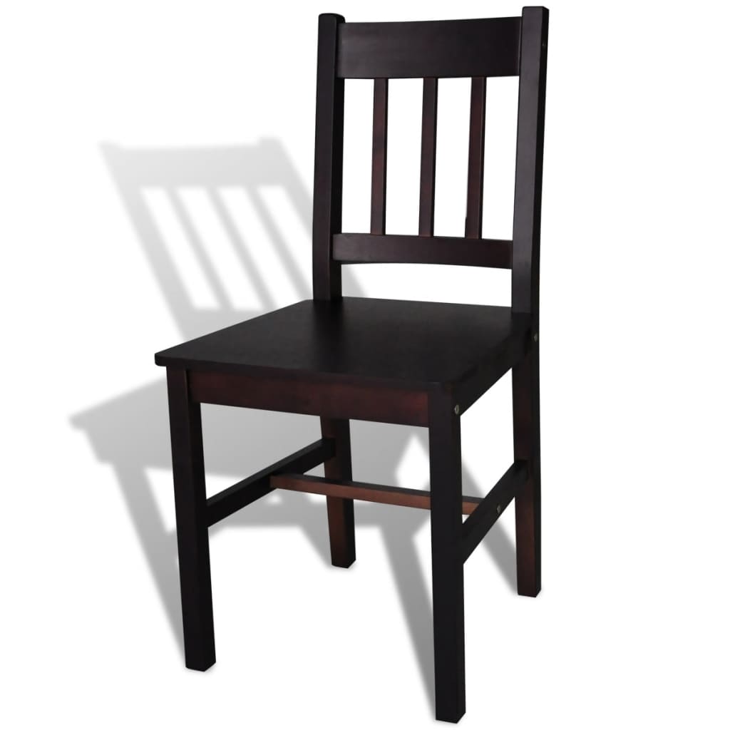 vidaXL Jídelní židle 2 ks tmavě hnědé borové dřevo