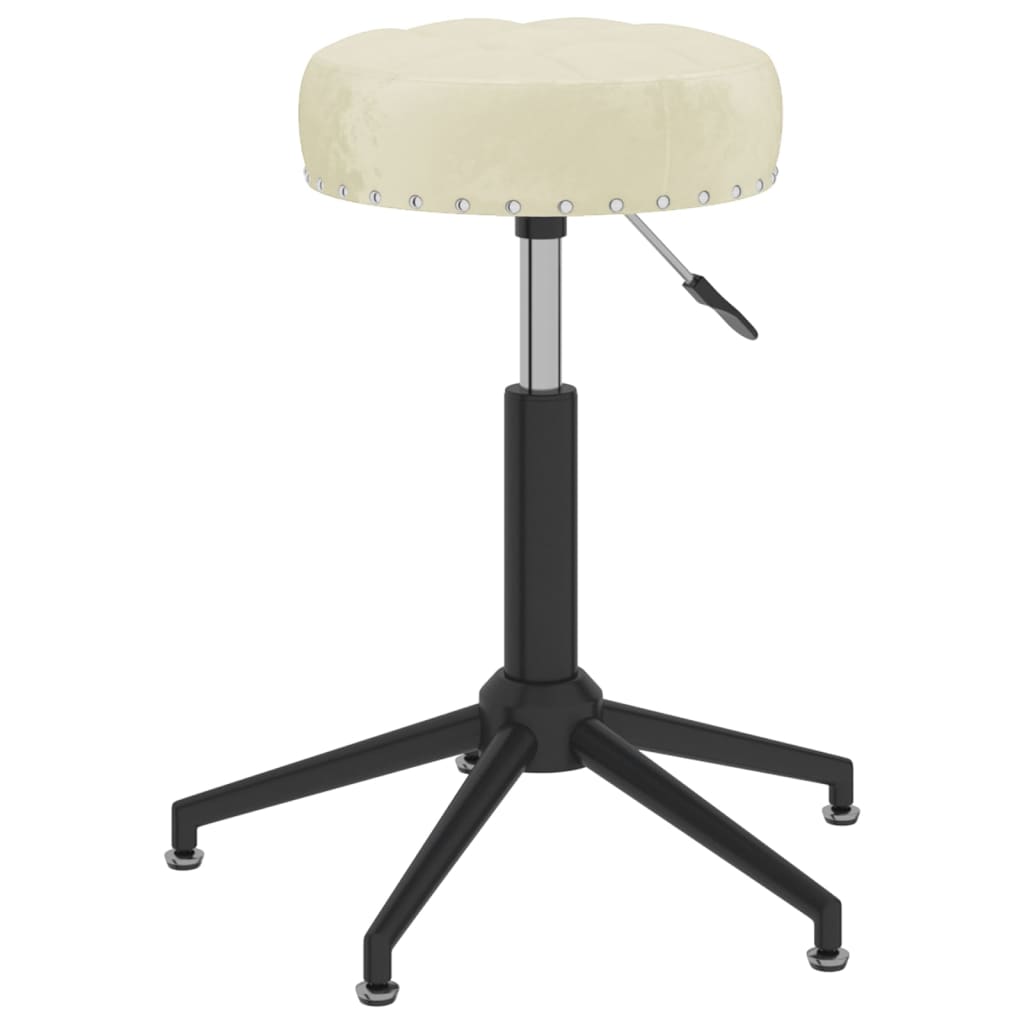 vidaXL Otočná masážní stolička krémová samet
