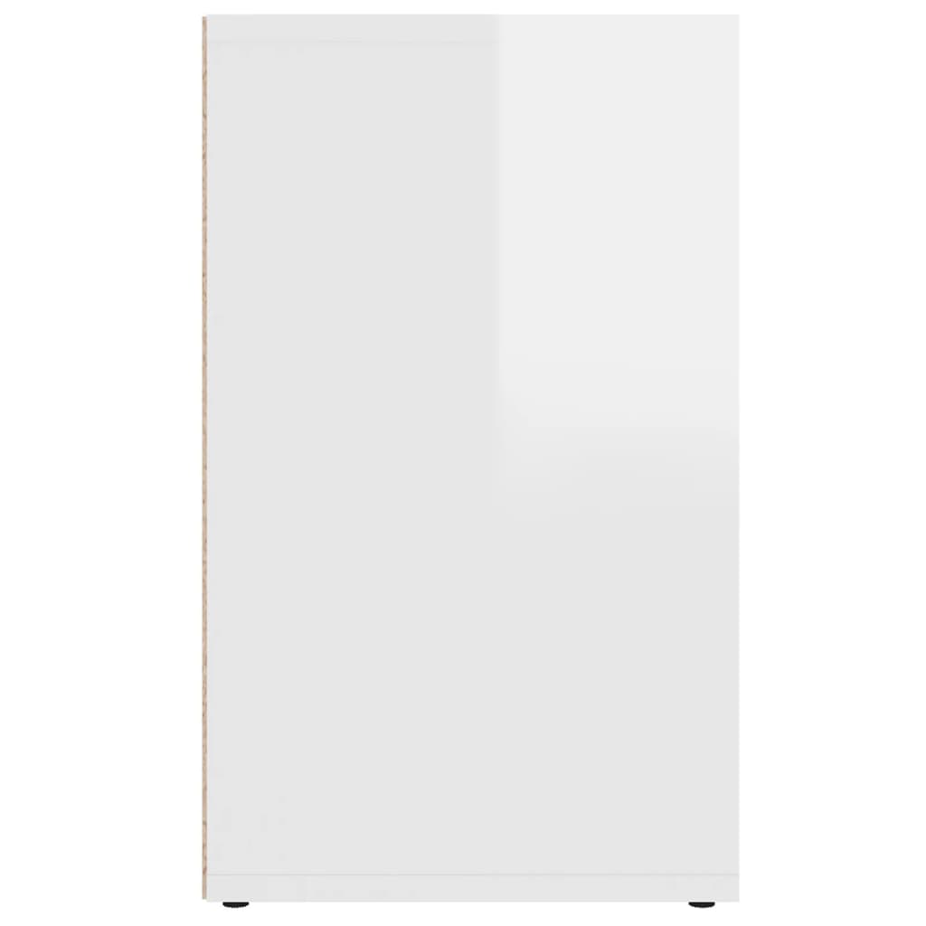 vidaXL Botník bílý s vysokým leskem 52,5 x 30 x 50 cm