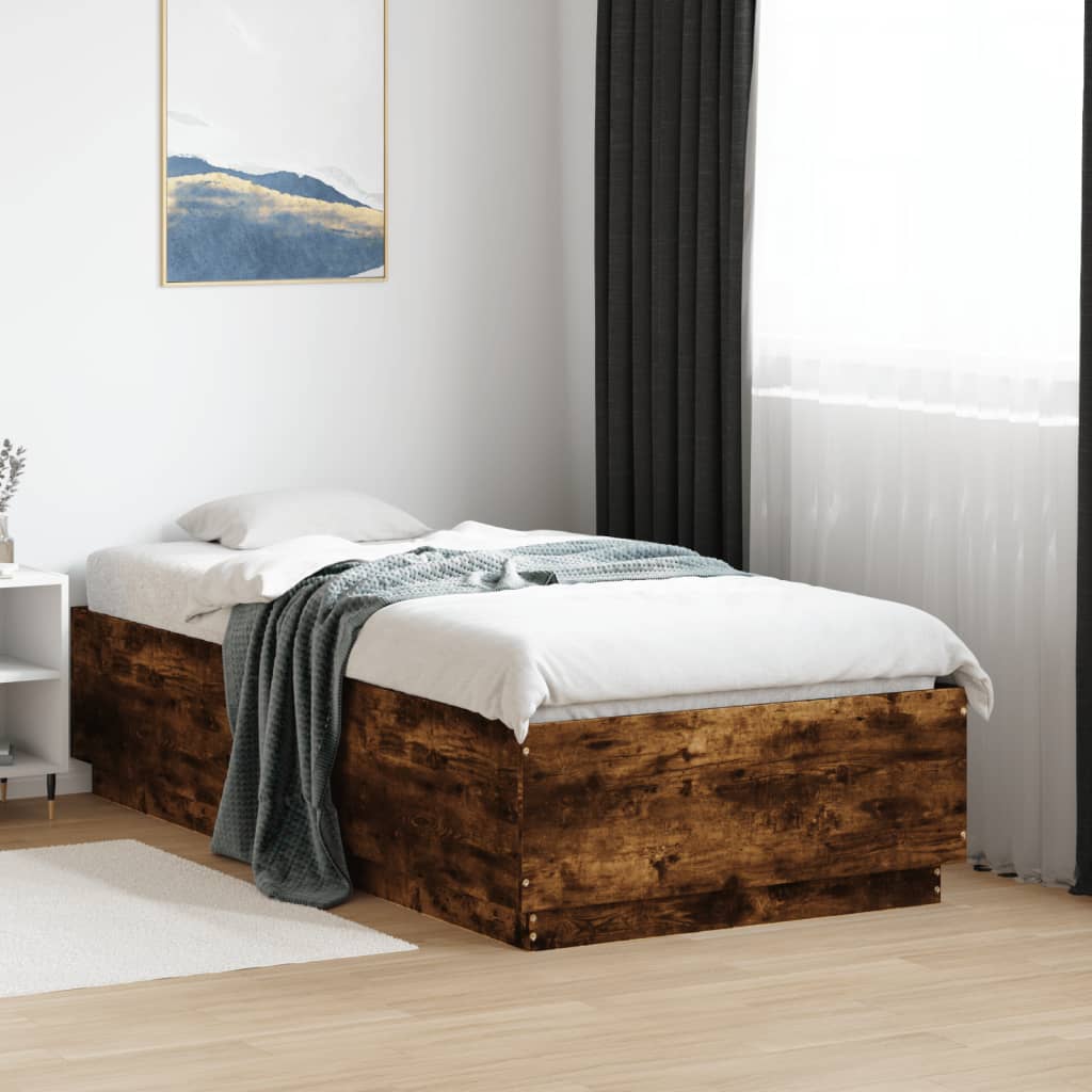 vidaXL Rám postele kouřový dub 75 x 190 cm kompozitní dřevo