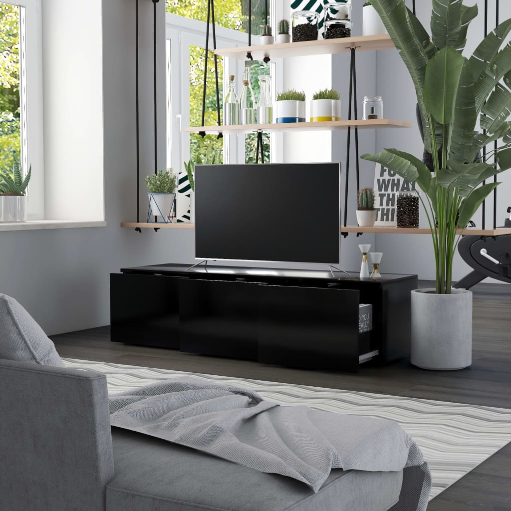 vidaXL TV stolek černý 120 x 34 x 30 cm dřevotříska