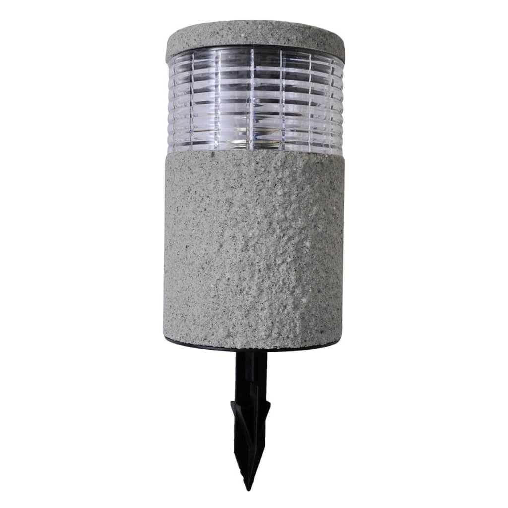 LED solární zahradní osvětlení, povrchová úprava práškový kámen, 6 ks