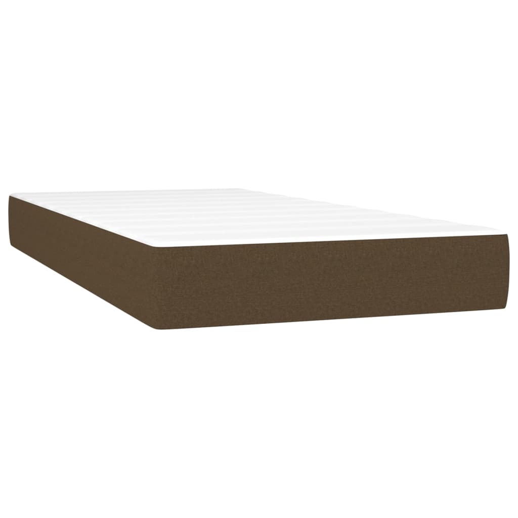 vidaXL Box spring postel s matrací a LED tmavě hnědá 90x190 cm textil