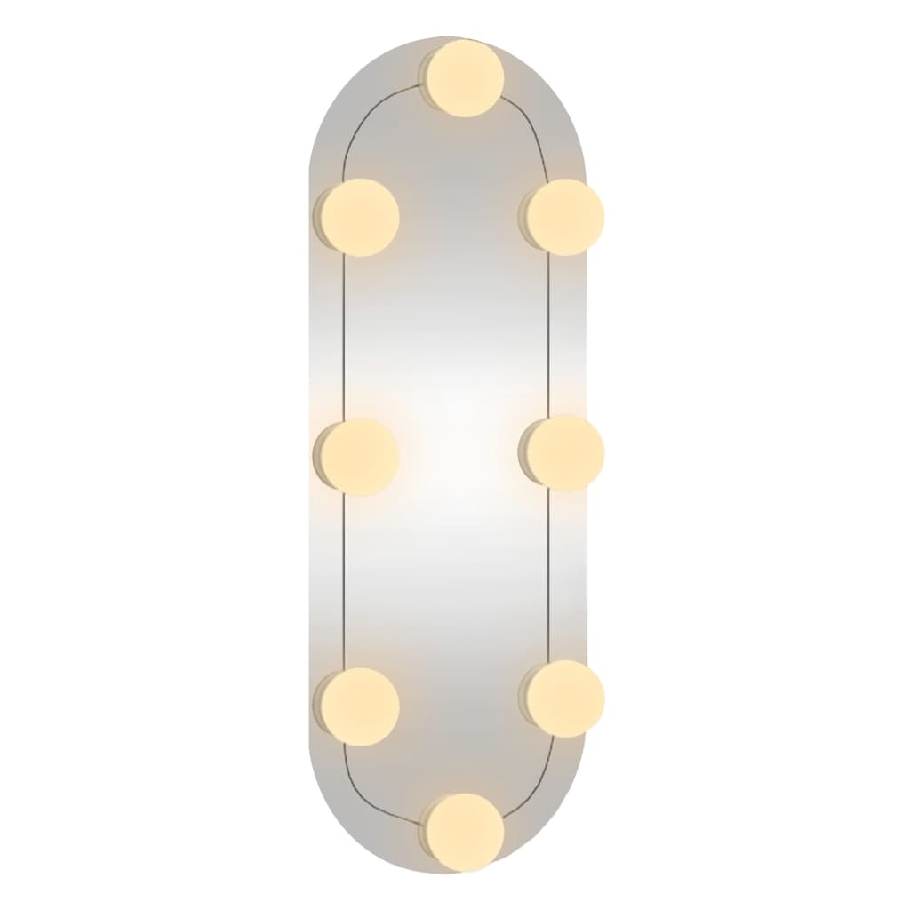 vidaXL Nástěnné zrcadlo s LED osvětlením 15 x 40 cm sklo oválné