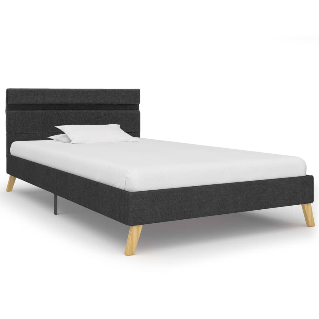 vidaXL Rám postele s LED světlem tmavě šedý textil 100 x 200 cm