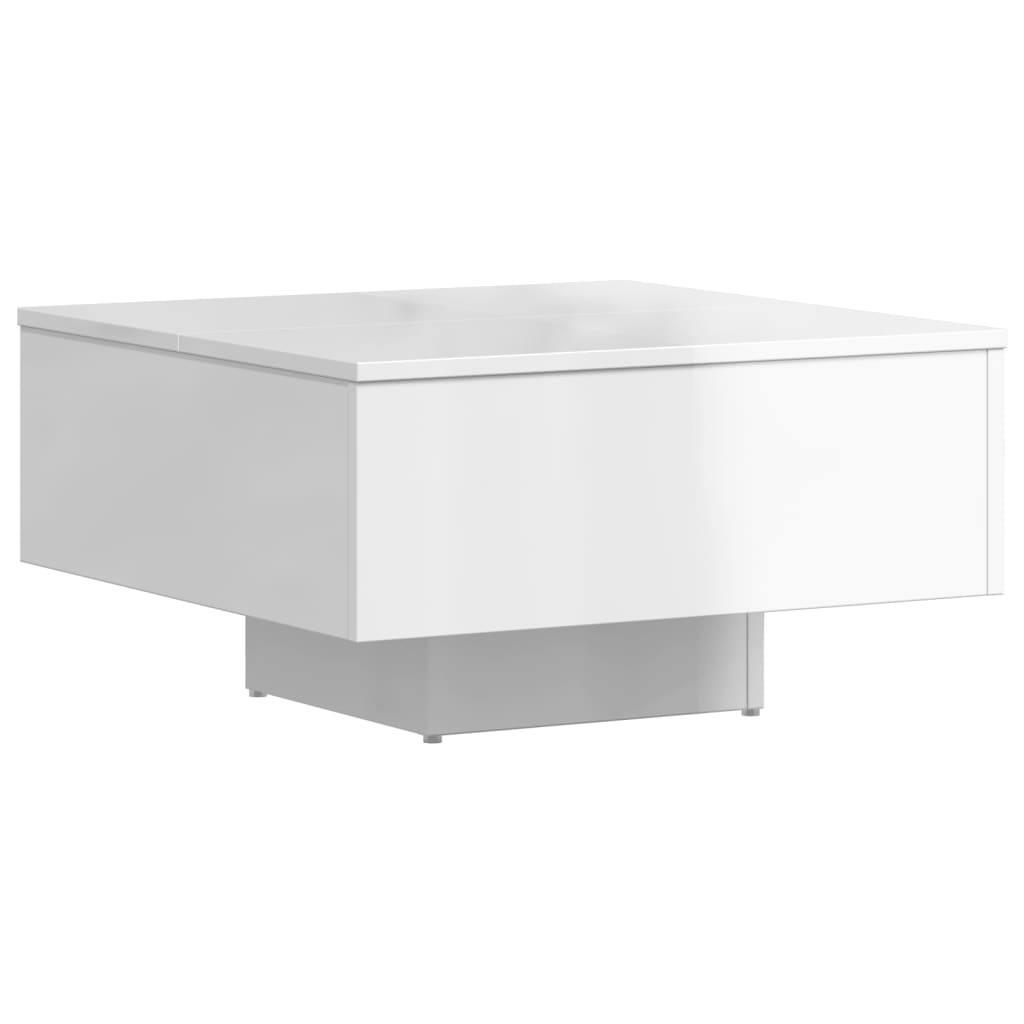 vidaXL Konferenční stolek bílý vysoký lesk 60x60x31,5 cm dřevotříska