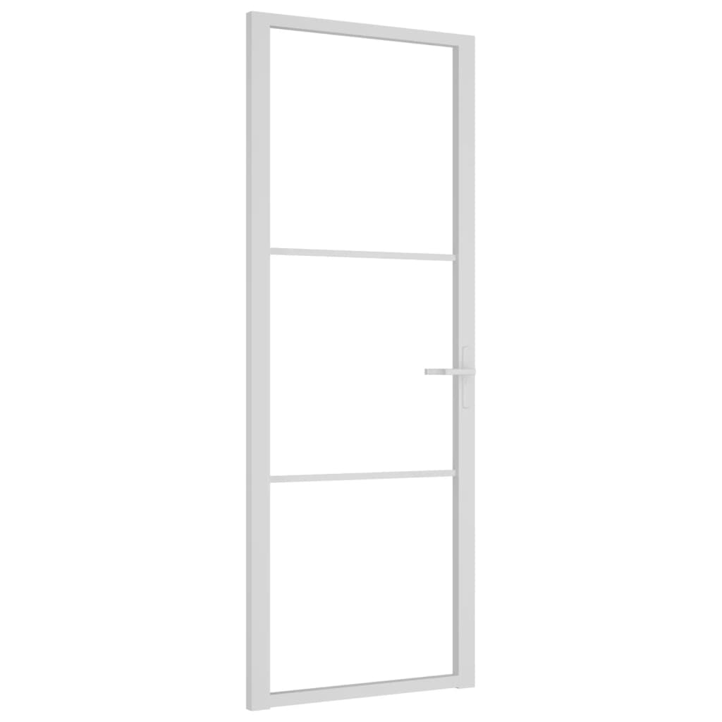 vidaXL Interiérové dveře 76x201,5cm Černé ESG sklo a hliník