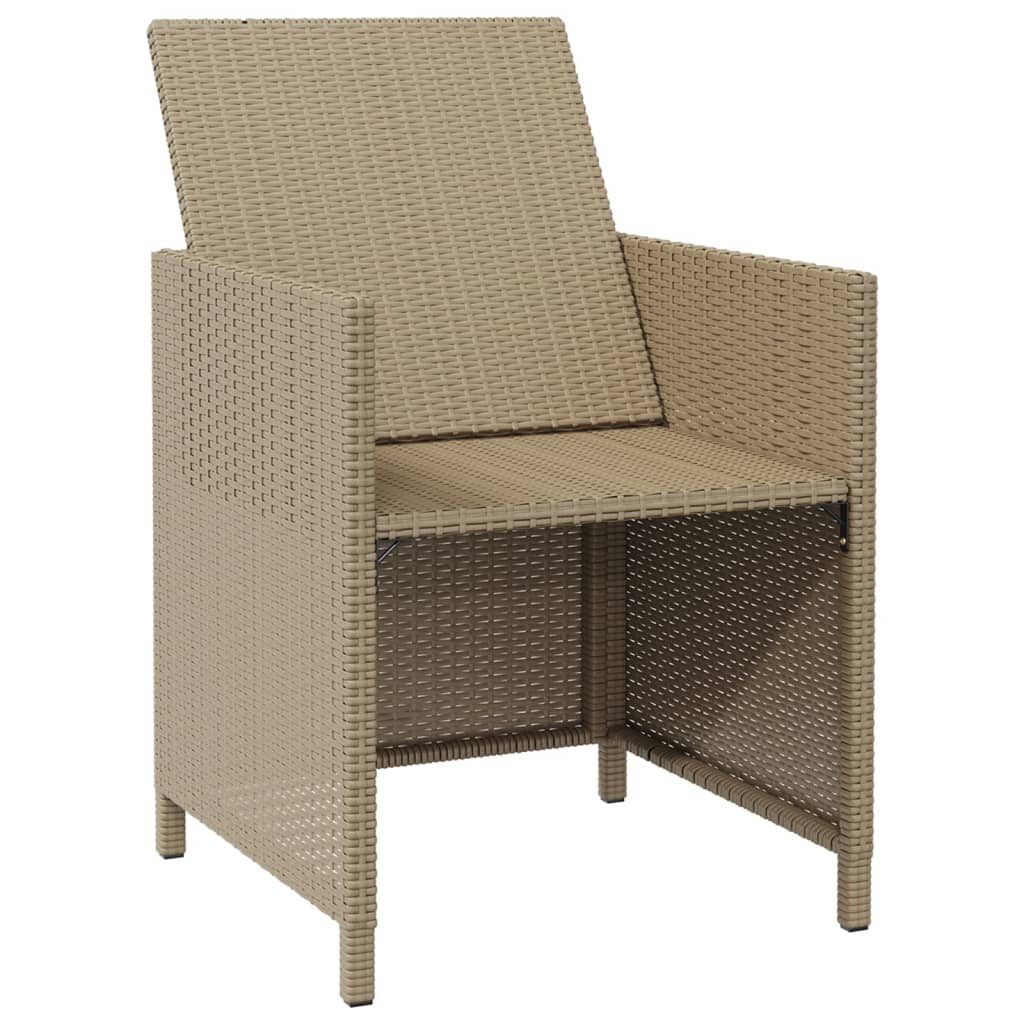 vidaXL Zahradní židle s poduškami 4 ks polyratan béžové