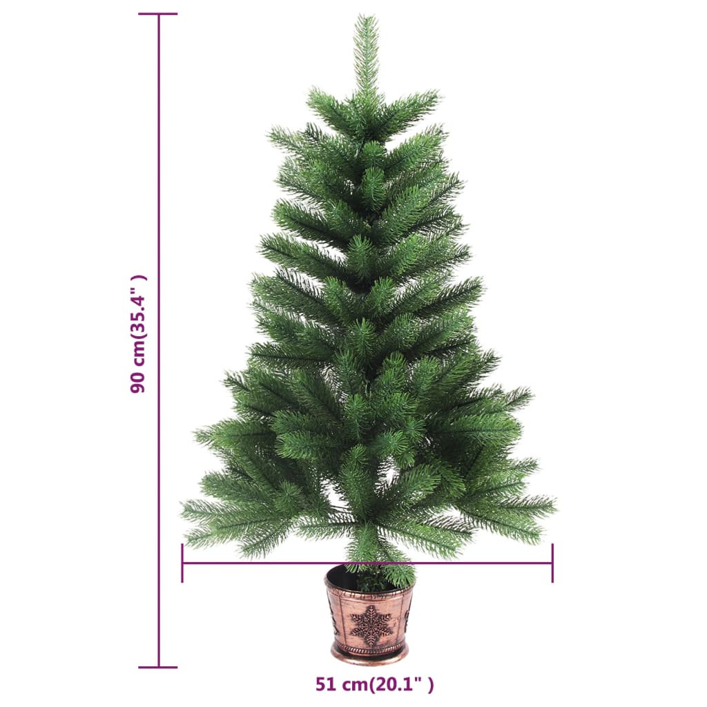 vidaXL Umělý vánoční stromek s LED osvětlením 90 cm zelený