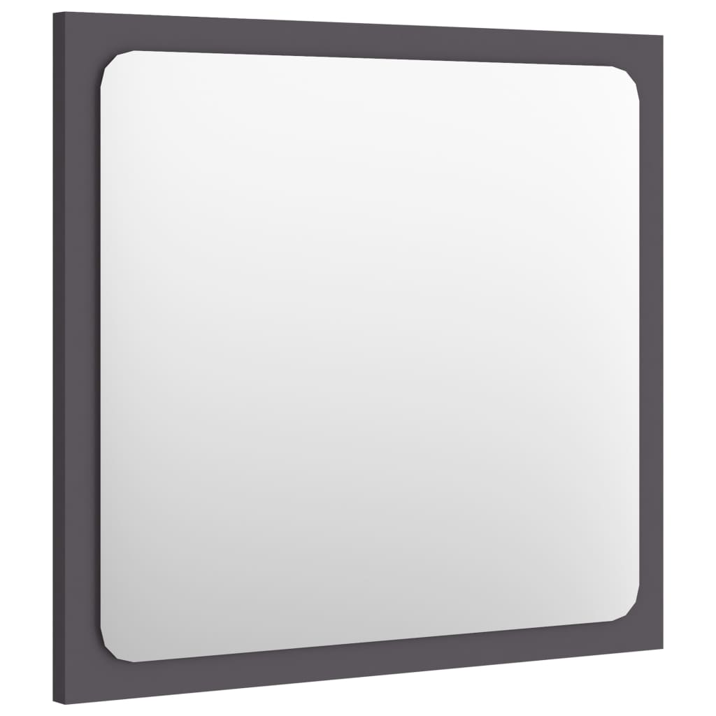 vidaXL Koupelnové zrcadlo šedé 40 x 1,5 x 37 cm dřevotříska