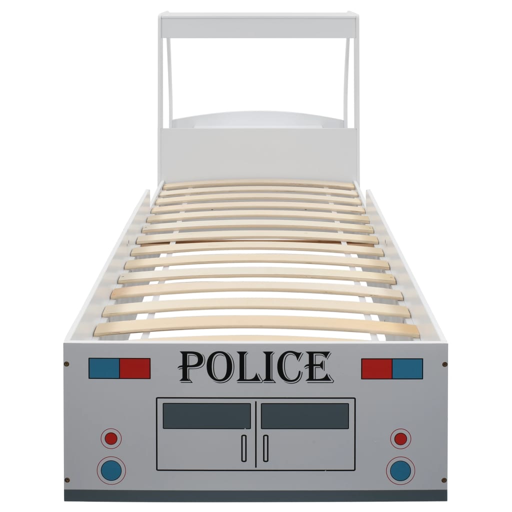 vidaXL Dětská postel policejní auto se stolem 90 x 200 cm