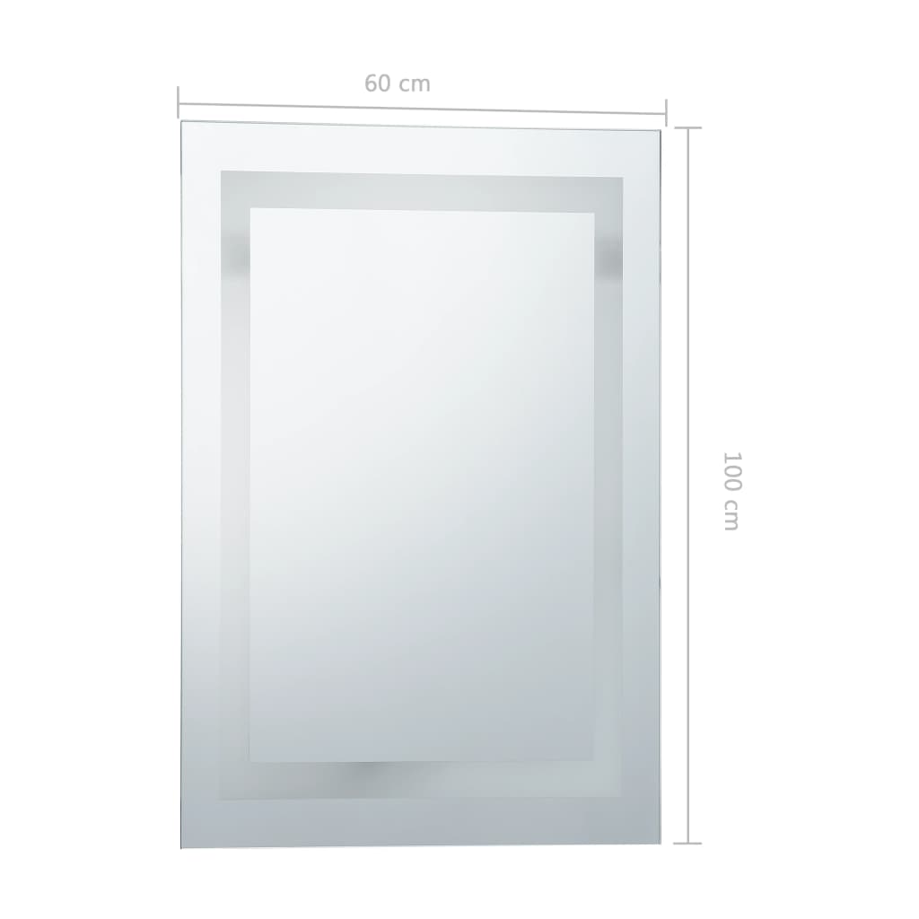 vidaXL Koupelnové zrcadlo s LED světly a dotykovým senzorem 60x100 cm