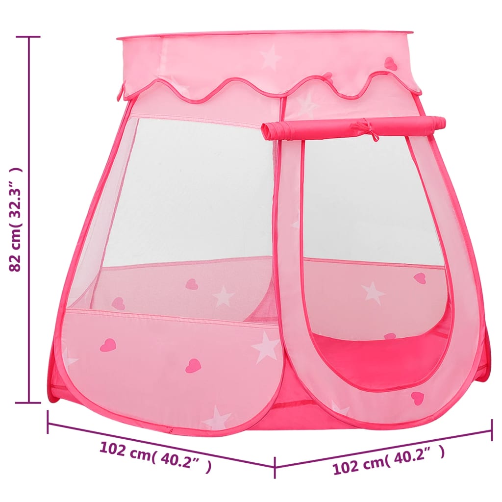 vidaXL Dětský stan na hraní růžový 102 x 102 x 82 cm