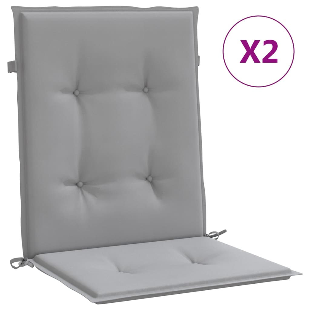 vidaXL Podušky na židli nízké opěradlo 2 ks šedé oxford