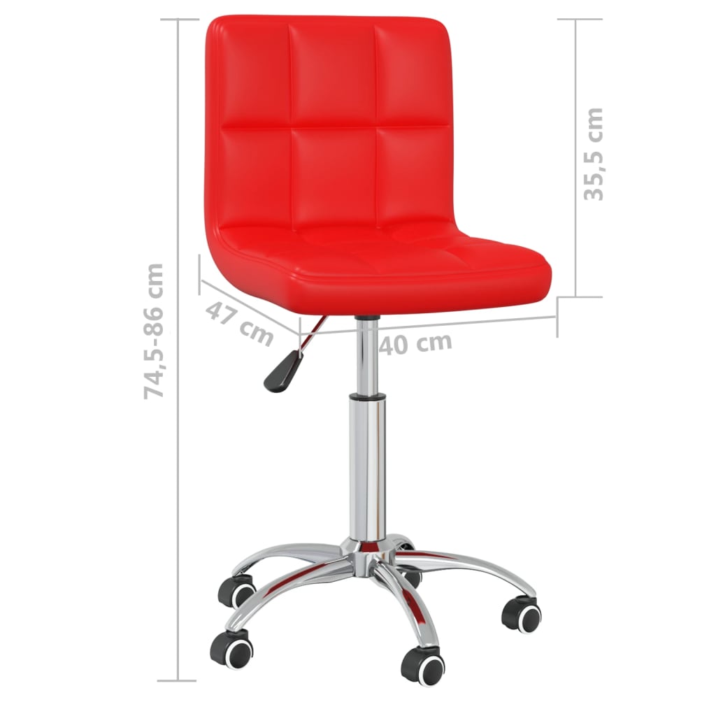 vidaXL Otočná kancelářská židle červená umělá kůže