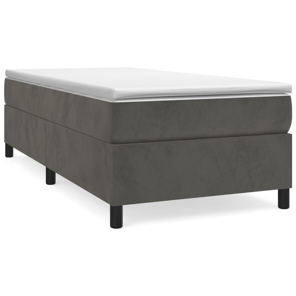 vidaXL Box spring postel s matrací tmavě šedá 90x190 cm samet
